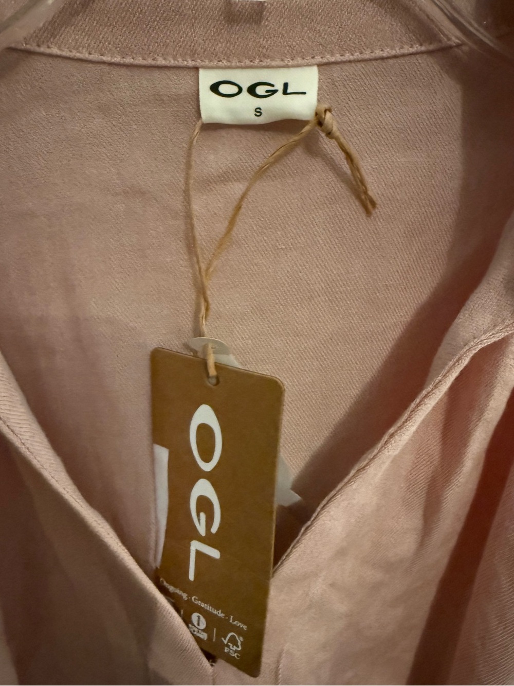 OGL Linen Blend Collared V-Neck Midi Dress S NWT - Picture 7 of 9